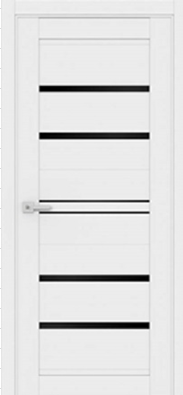Дверное полотно Grand 52 600 (стекло лакобель черное) Снежное дерево Софт тач FRANT Россия