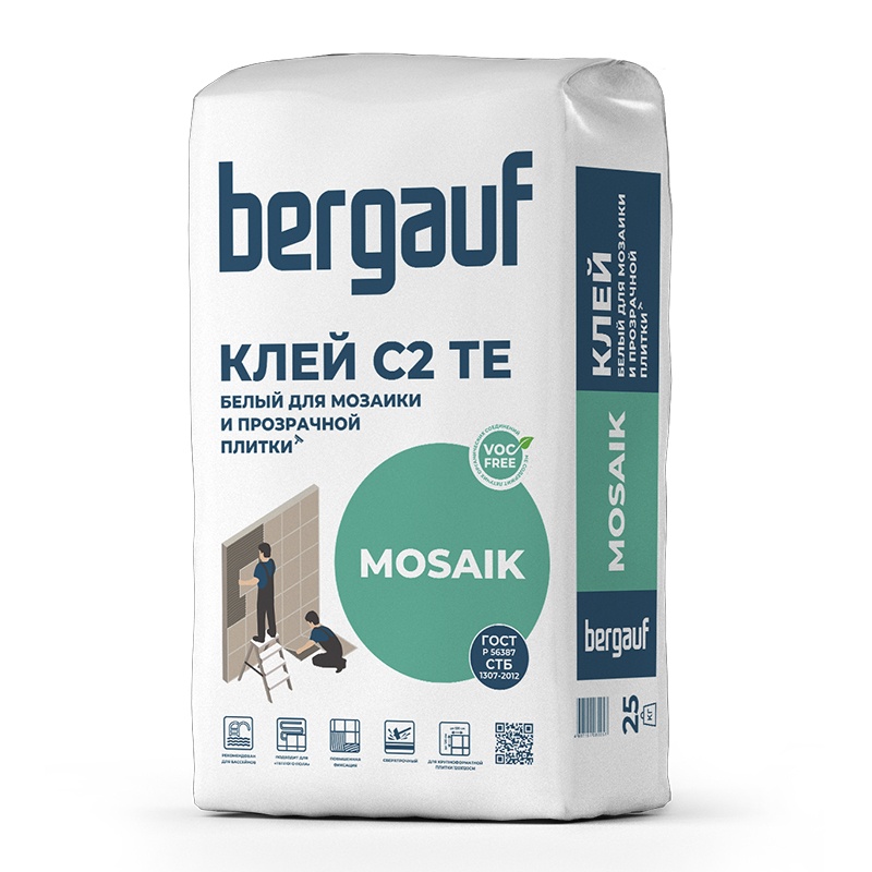 Клей для плитки Mosaik белый 25 кг ТМ Bergauf