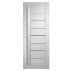 #Дверное полотно экошпон Ясень Белый 800 Interi 13 стекло (сатин белый) 3D FLEX ТМ Interi