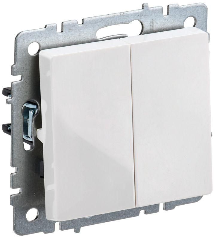 Выключатель 2-кл. СП BRITE ВС10- 2-0-БрБ 10А бел. IEK BR-V20-0-10-K01