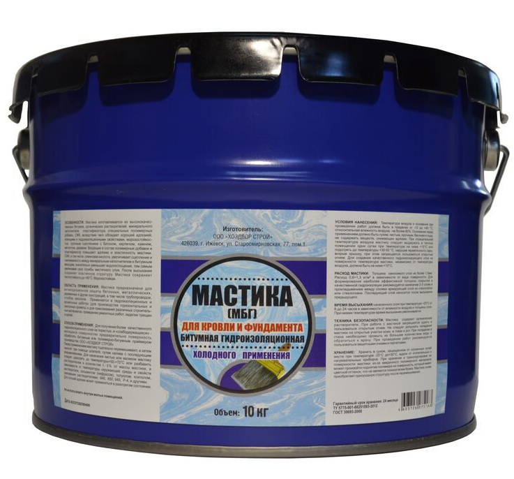 Мастика битумная гидроизоляционная МБГ 10кг (1/33шт)