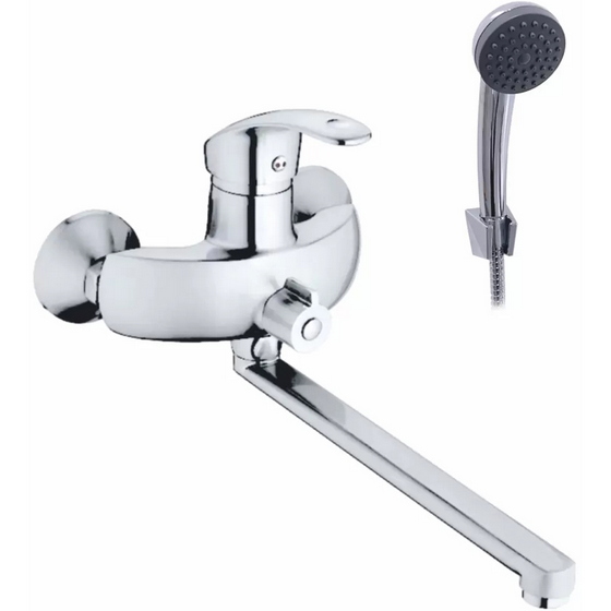 Смеситель для ванны INGROSSO 362C-8 Alice, гусак 35 см, душ. лейка, встр. дивертор, картридж 40 мм