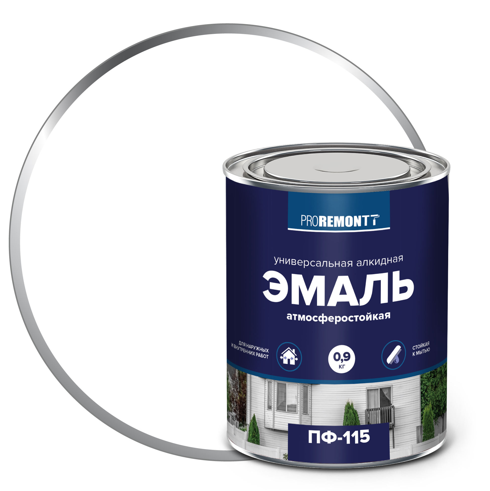 Эмаль ПФ-115 PROREMONTT Бел. глянц. 0,9кг