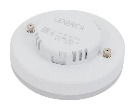 Лампа светодиодная T80 8Вт таблетка 6500К GX53 230В GENERICA LL-T80-08-230-65-GX53-G