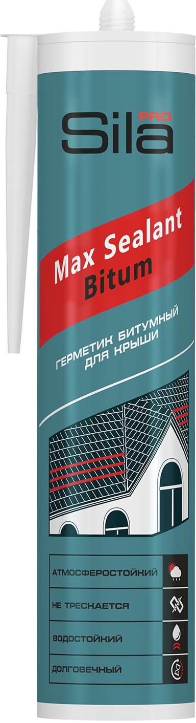 Герметик битумный для крыши (280мл) ТМ Sila PRO Max Sealant Bitum (1/12шт)