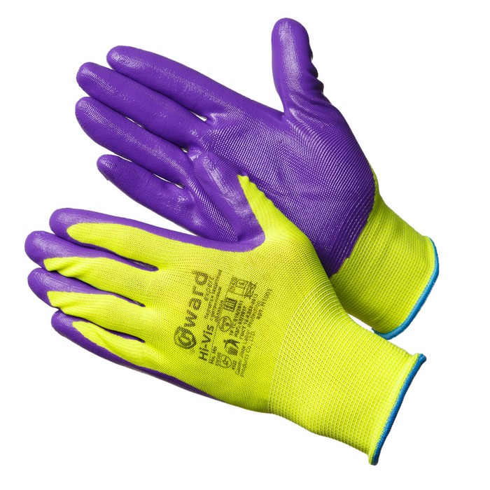 Перчатки нейлоновые с нитриловым покрытием Hi-Vis GWARD (N1001) 9(L)