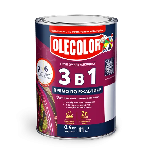 Грунт-эмаль по ржавчине слоновая кость 1014 (0.9 кг) Olecolor