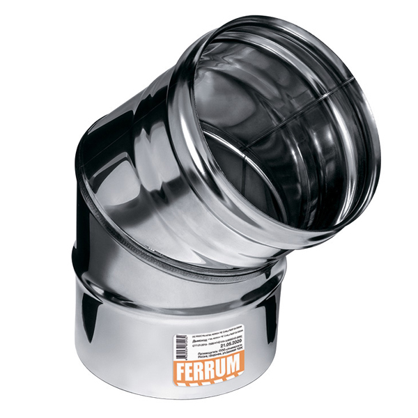 Отвод моно  нерж. 135 град. D150 0,8мм Ferrum
