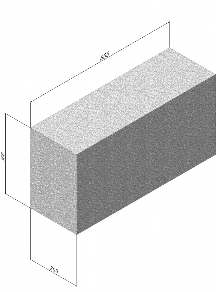 Блоки газобетонные неавтоклавные Д500 (600*300*200) ТМ АлюКом(1/1,44м3)