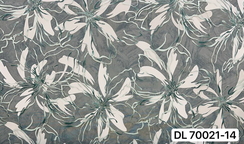 #Обои 1,06*10,05м компакт-винил/флиз FLOWERS цветы бирюзовые MaxDecor 70021-14