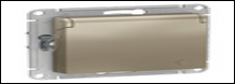 Механизм розетки AtlasDesign 1-ая с заземлением шторки крышка шампань (10)