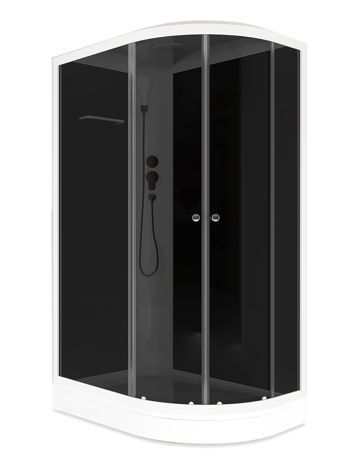 Душевая кабина Domani-Spa Delight Slim 128R 120*80*218 высокий поддон, черн стенки, тонир стекла, электрика