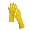 Перчатки хозяйственные латексные х/б с напылением Для деликатной уборки ХL желтые