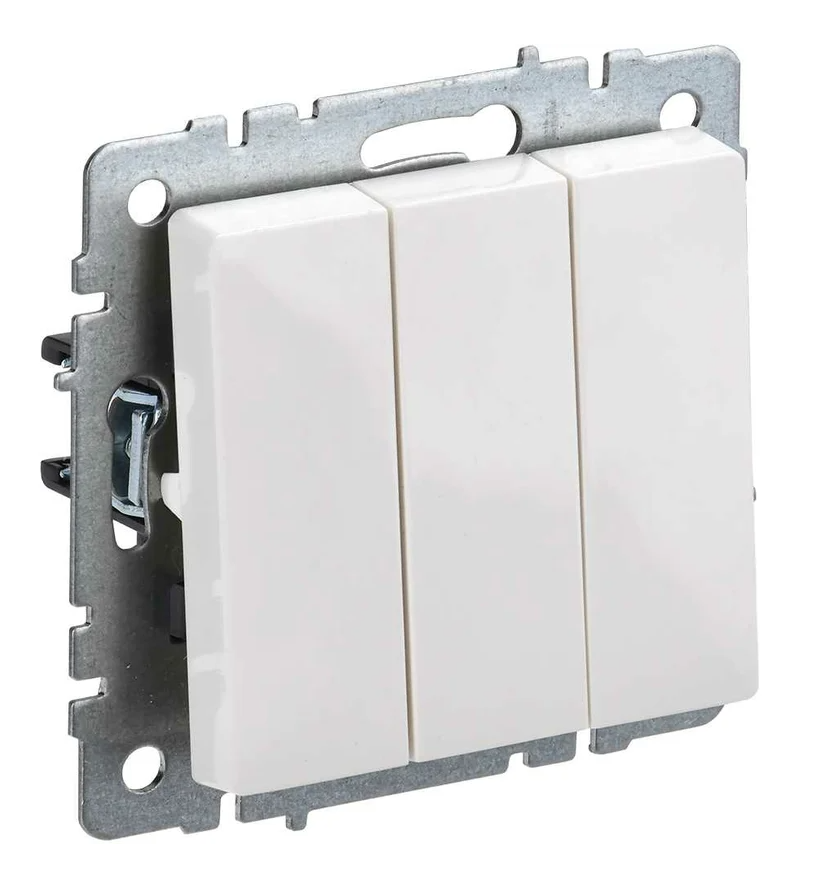 Выключатель 3-кл. СП BRITE ВС10- 3-0-БрБ 10А бел. IEK BR-V30-0-10-K01
