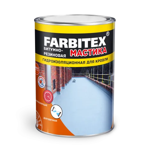 Мастика битумно-резиновая для кровли (17 кг) FARBITEX