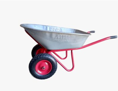 Тачка строительная 2-колесная 150л/250кг/0,9мм усиленная пневмо колесо 16"(4,00-8)20мм