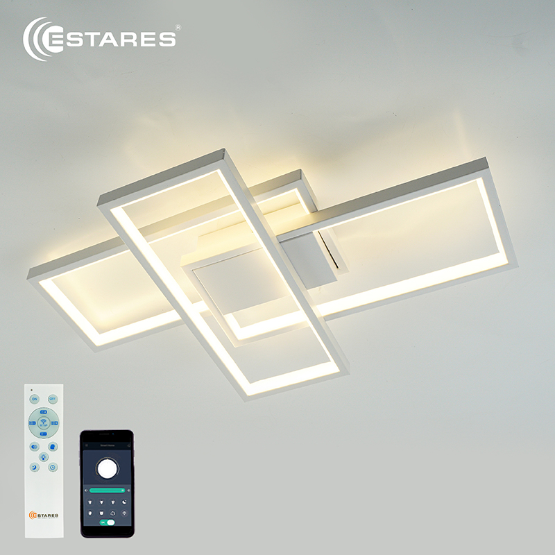 Управляемая светодиодная люстра ESTARES SVEN 65W 3S-APP-500x360х80-WHITE/WHITE-220-IP20 