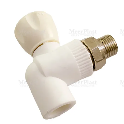ПП Кран шаровой для радиатора угловой с НР 25*3/4 Meerplast (5/40)
