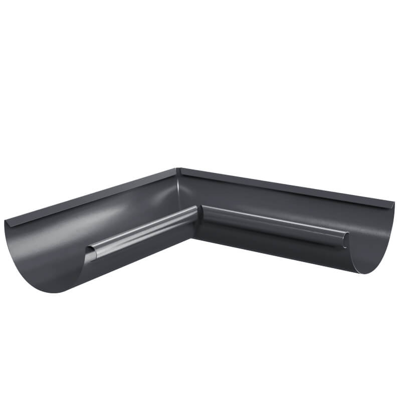 Угол желоба внутренний 90 град 125*90мм Серый графит RAL 9003 ТМ OSNO (16 шт/уп)