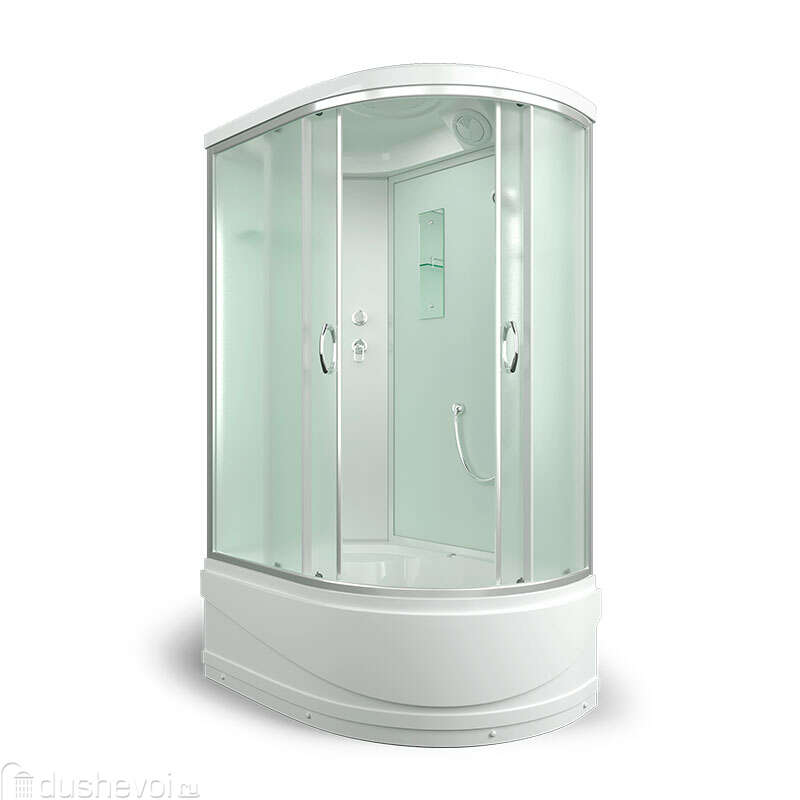 Душевая кабина 120*80*215 левая, белые стенки, матовое стекло, высокий поддон ERLIT