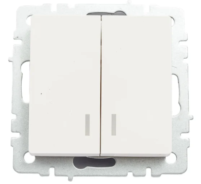 Выключатель 2-кл. СП BRITE ВС10- 2-1-БрБ 10А с инд. бел. IEK BR-V20-1-10-K01