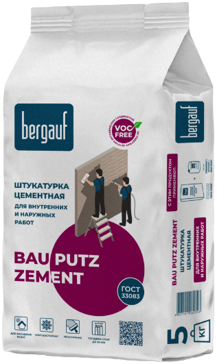 Штукатурка цементная Bau Putz Zement 25 кг ТМ Bergauf (1/56)