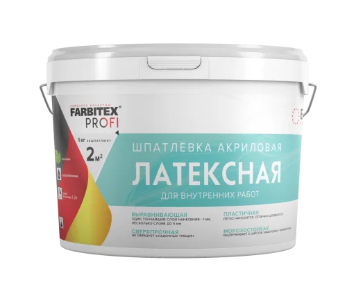 Шпатлевка акриловая латексная (1.5 кг) FARBITEX PROFI