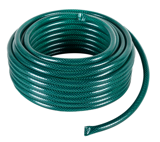Шланг поливочный ПВХ, трёхслойный армированный 1/2, 25м (зелёный) Вихрь
