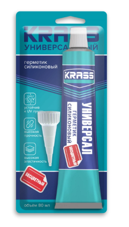 Герметик силиконовый KRASS универсальный Бесцветный 80мл Лакра
