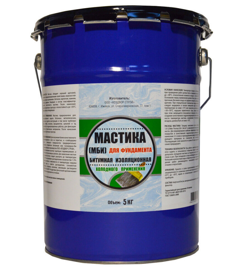 Мастика битумная изоляционная МБИ 5кг (1/96шт)
