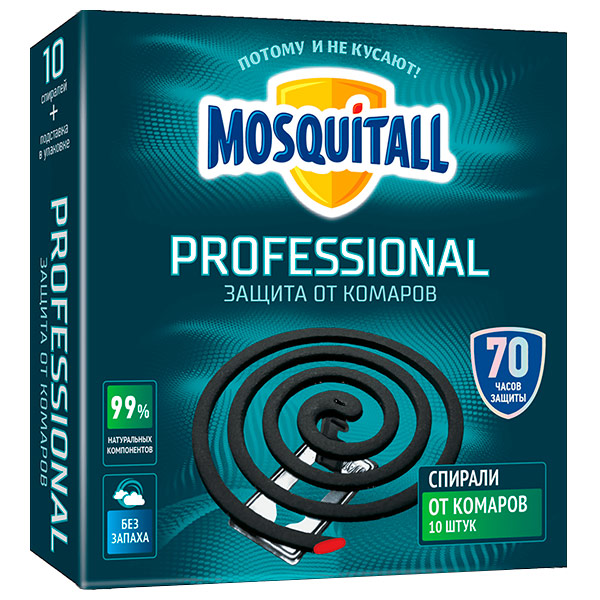 Спирали Профессиональная защита от комаров Mosquitall (10шт)