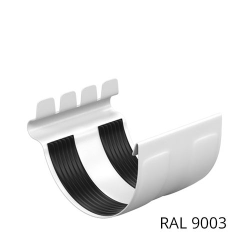 Соединитель желоба 125*90мм Сигнально белый RAL 9003 TM OSNO (56 шт/уп)