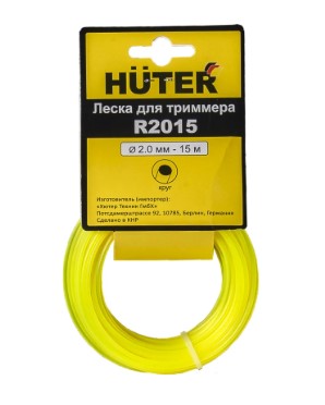Леска Huter R2015 для триммера, 2 мм, круг 15м