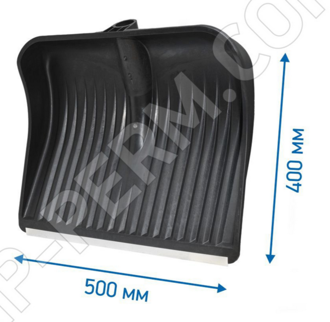 Лопата снеговая пластм. Павлово "ЗИМА № 8" 500х400мм (d-32мм) без черенка, алюм.планка