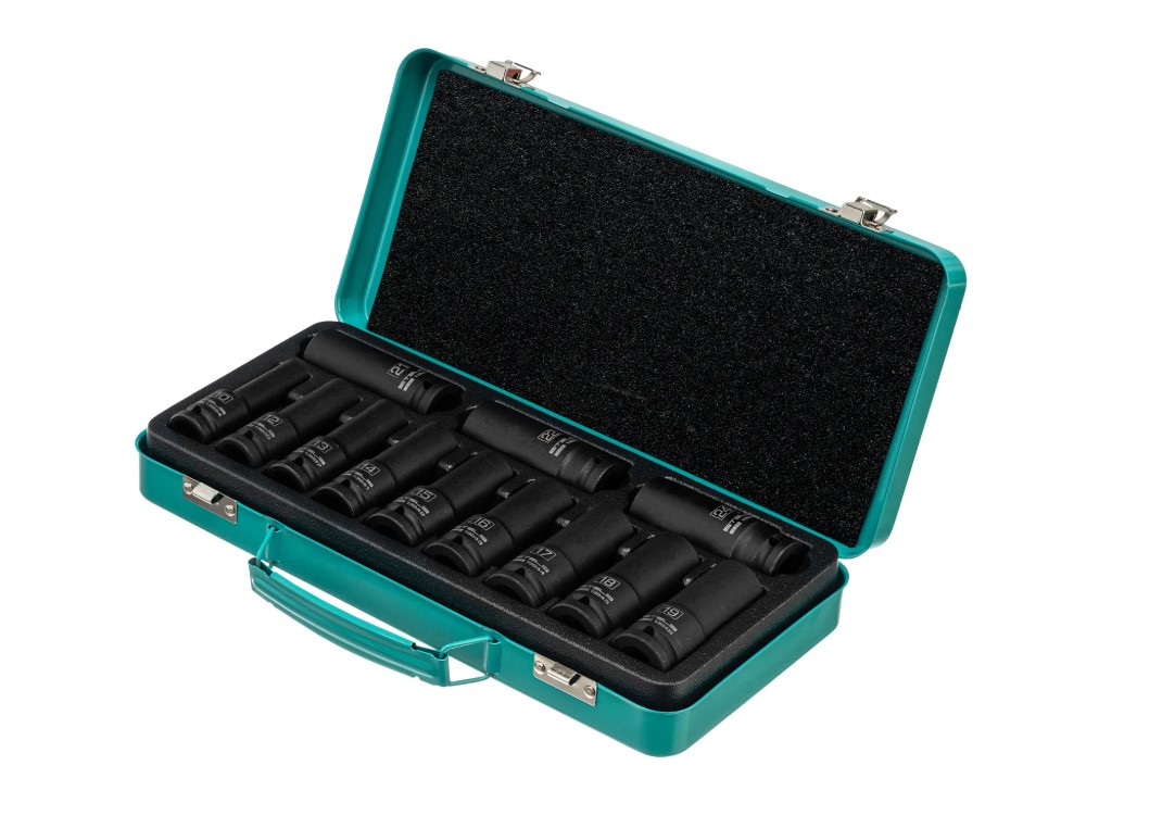 Набор ударных глубоких шестигранных торцевых головок 1/2" 10-24 мм в кейсе 12шт Stels