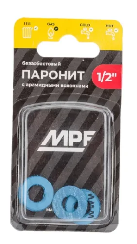 Прокладка паронитовая безасбестовая MPF 1/2" (3 шт.), МР