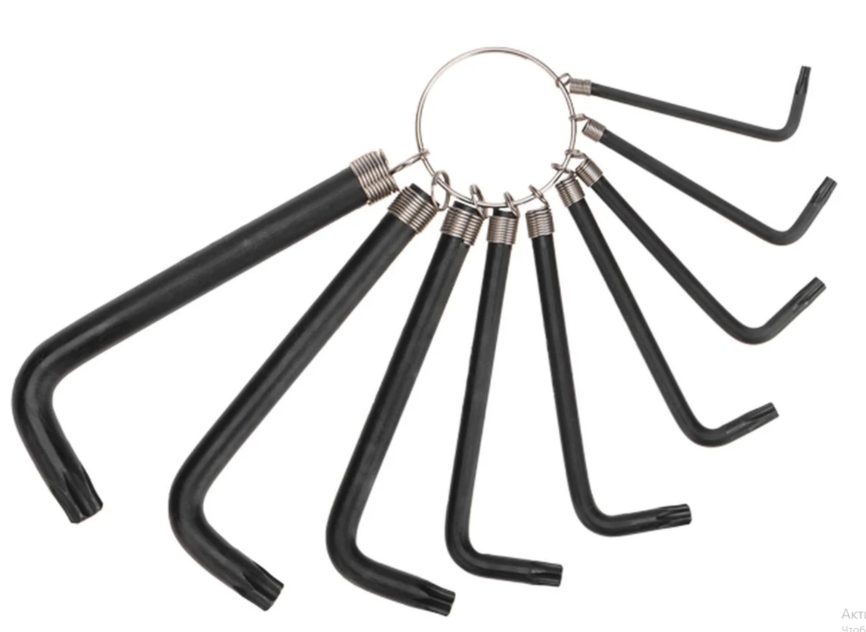 Набор ключей TORX T10-50 9 шт на кольце Kranz 