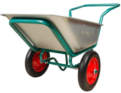 Тачка строительная Linstor LUX PROFI двухколесная полиур.(объём 110л,до 260кг,колесо 3.25-8" 360мм,труба 32х1,2мм, кузов 0,7мм)