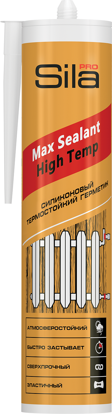 Герметик силиконовый термостойкий красный (290мл) ТМ Sila PRO Max Sealant (1/25шт)