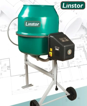 Бетоносмеситель LINSTOR Б-160П (140 л; 220 В; 700 Вт), (полиамидный венец) 