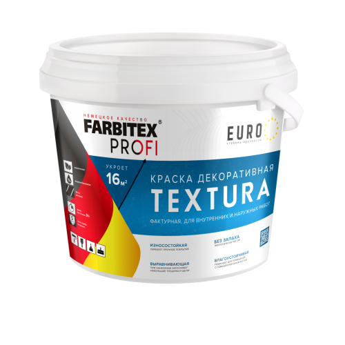 Краска акриловая декоративная фактурная Textura (3.5 кг / 1.79 л) FARBITEX PROFI