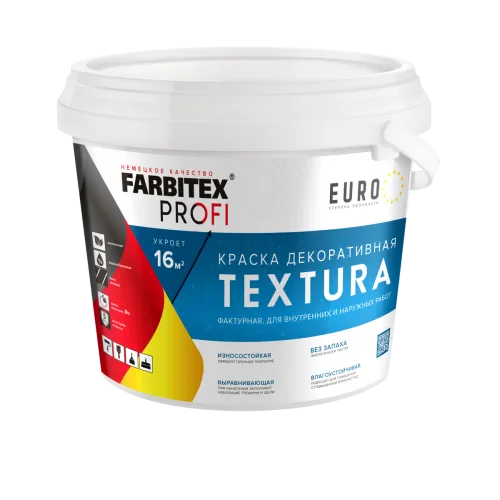 Краска акриловая декоративная фактурная Textura (3.5 кг / 1.79 л) FARBITEX PROFI