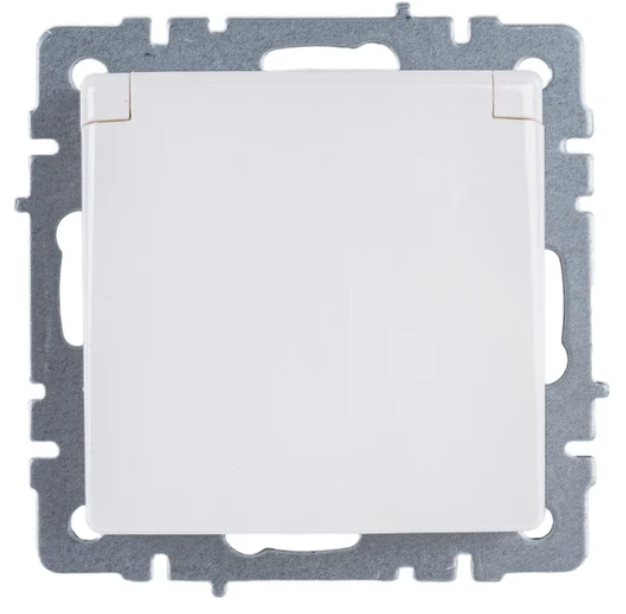 Розетка BRITE РСбш10-3-44-БрБ 16А IP44 с заземл. защ. шторки с крышкой бел. IEK BR-R16-16-44-K01
