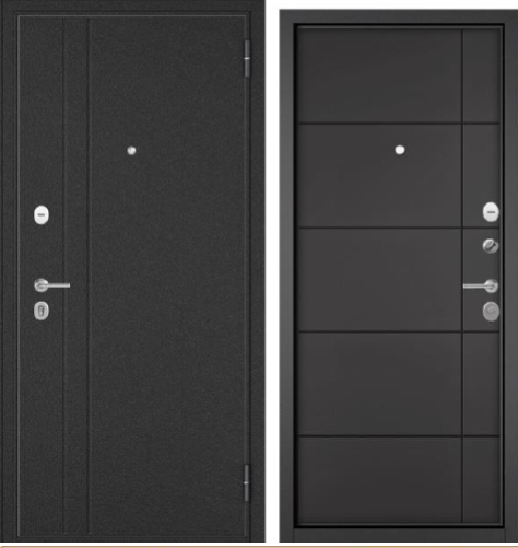 Дверное полотно стальное FAMILY BS MP Антрацит букле RL-2 860 правое Графит софт 7М-193 (задвижка, броненакладка)