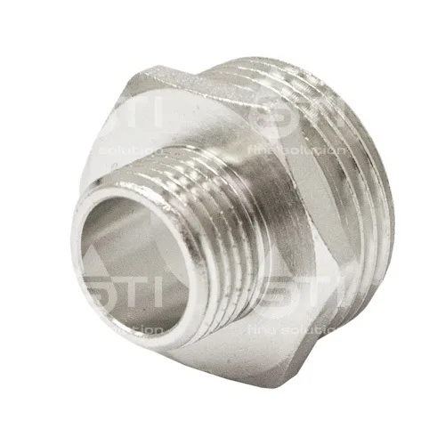 Ниппель переходной латунный никелир. 3/4" х 1/2" Нр-Нр STI (40)