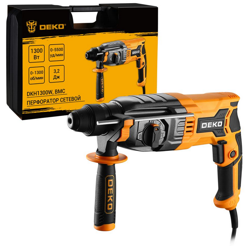 Перфоратор сетевой DEKO DKH1300W в кейсе, 1300Вт