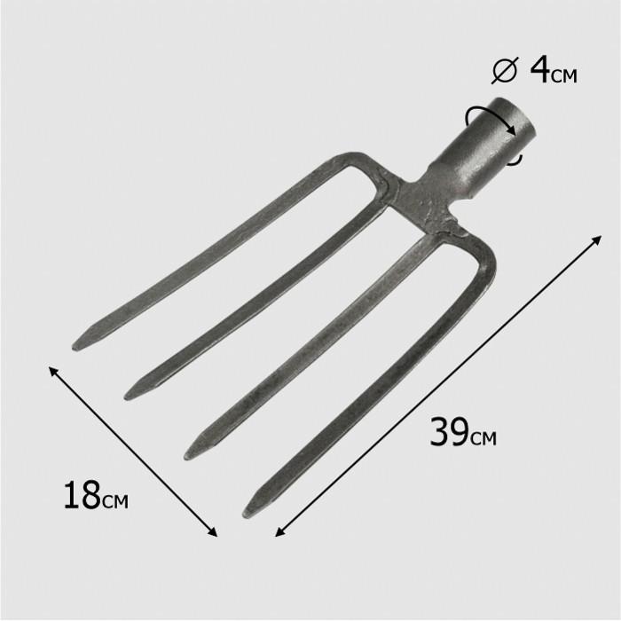 Вилы копальные 4-х зубые рельс.сталь 'Урожайная сотка' F103