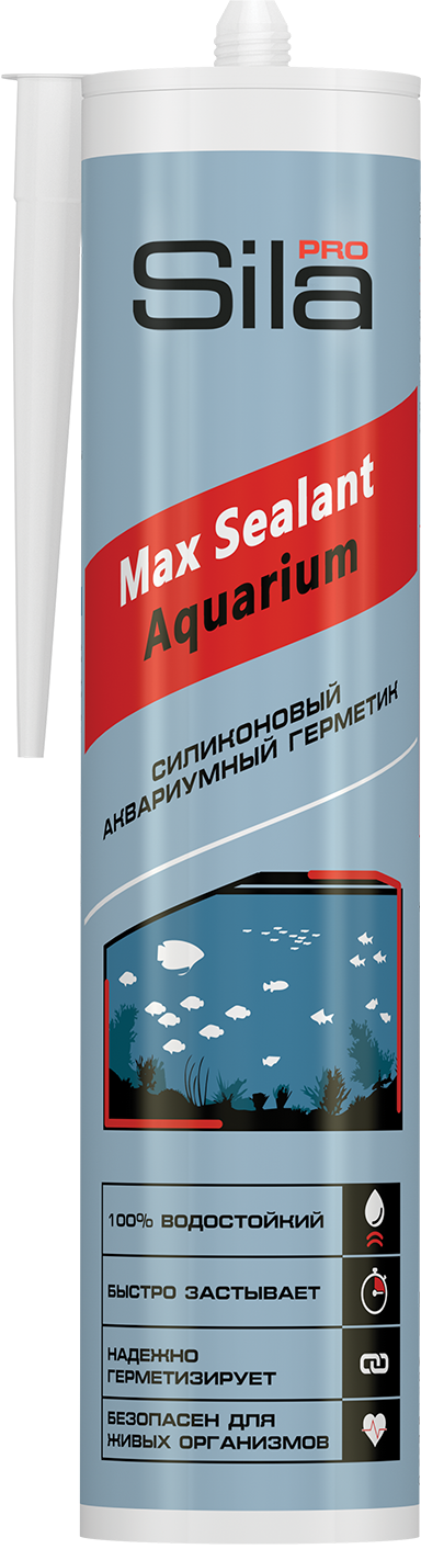 Герметик силиконовый для аквариумов бесцветный (290мл) ТМ Sila PRO Max Sealant (1/25шт)