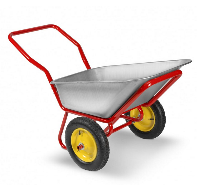 Тачка строительная двухколёсная LUX (объем 110л, до 260кг, d колеса  360 мм, труба 32*1,2)