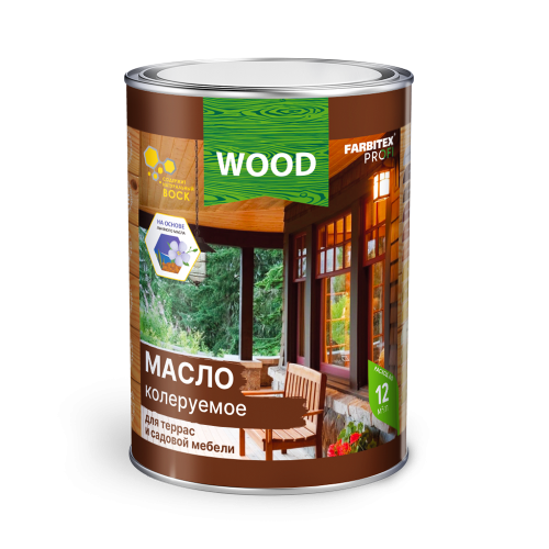 Масло колеруемое для террас и садовой мебели бесцветный (0.9 л) FARBITEX ПРОФИ WOOD